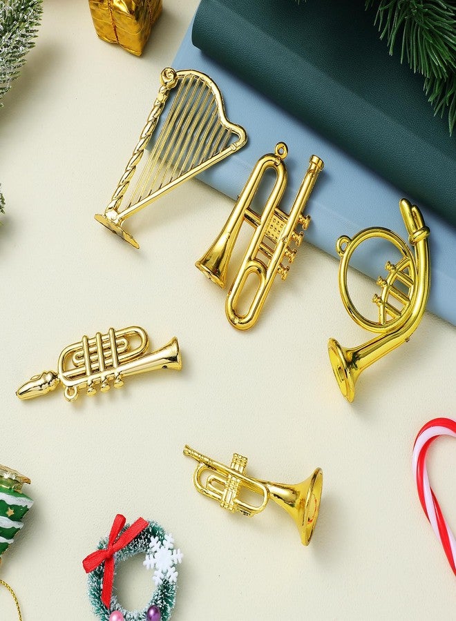Toddmomy 14Pcs Miniature Musical Instruments Set - Gold Dollhouse Accessories & Christmas Tree Ornaments | Tiny Violin Guitar Trumpet Saxophone for Holiday Decor & DIY Craft - Image 5